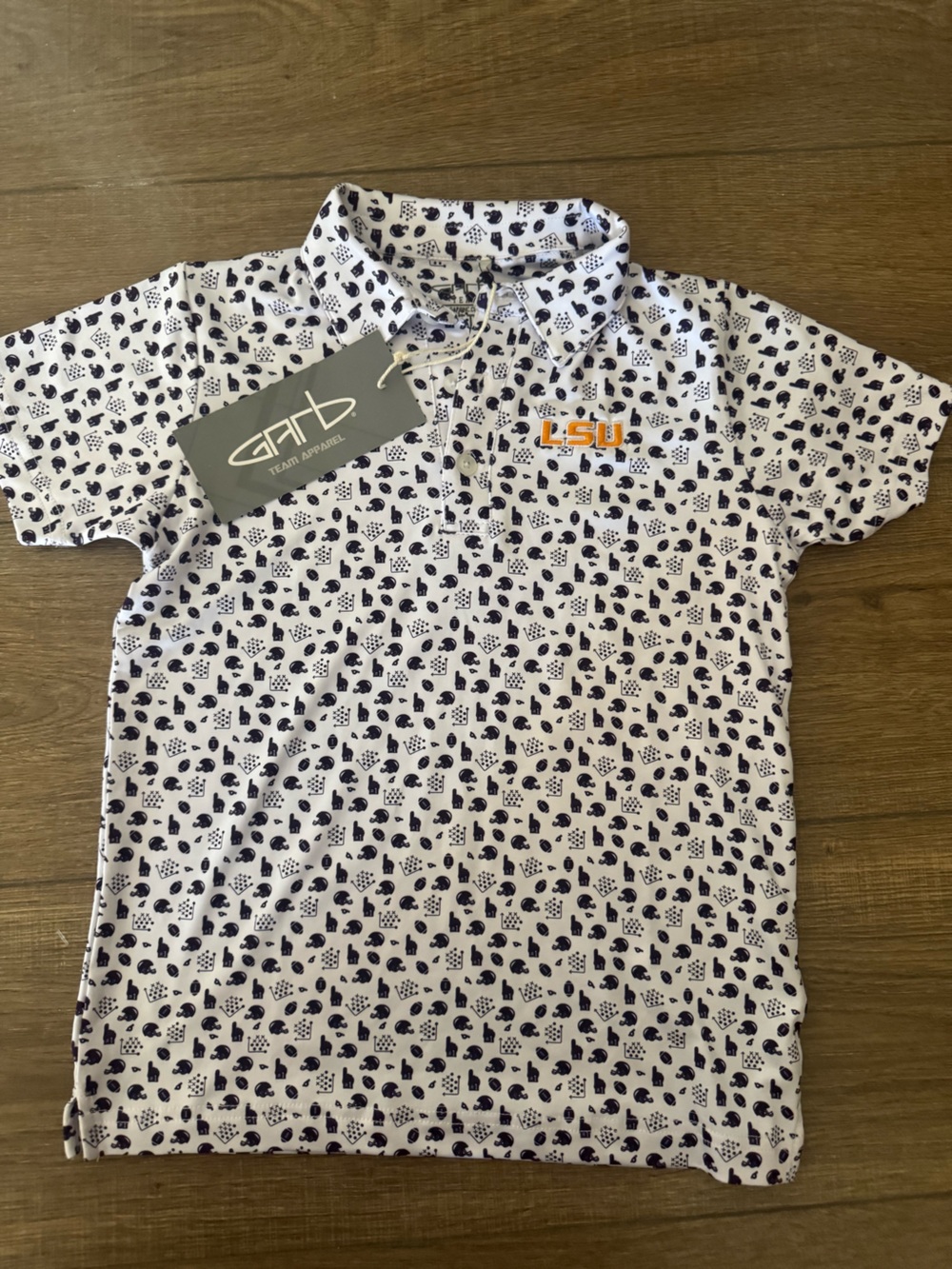 LSU Tigers Kids Football Theme Polo by Garb